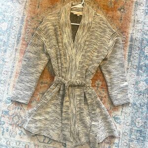 Loft NWOT Striped Knit Belted Cardigan